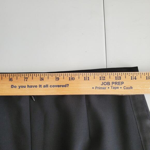 90s Y2K J Crew Black Italian Wool Tuxedo Midi Skirt M Cocktail Elegant Career - Picture 9 of 13